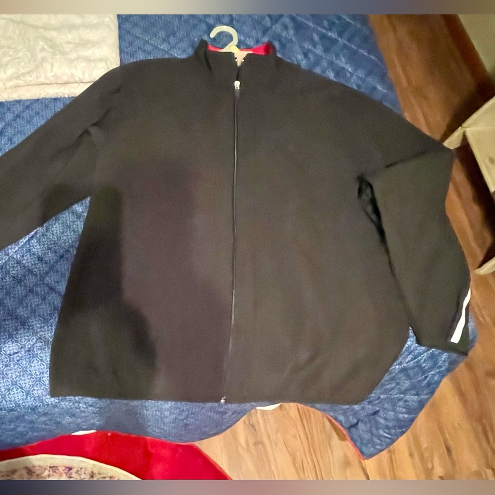 Men’s Starter®️Black Zip-Up Jacket, Large